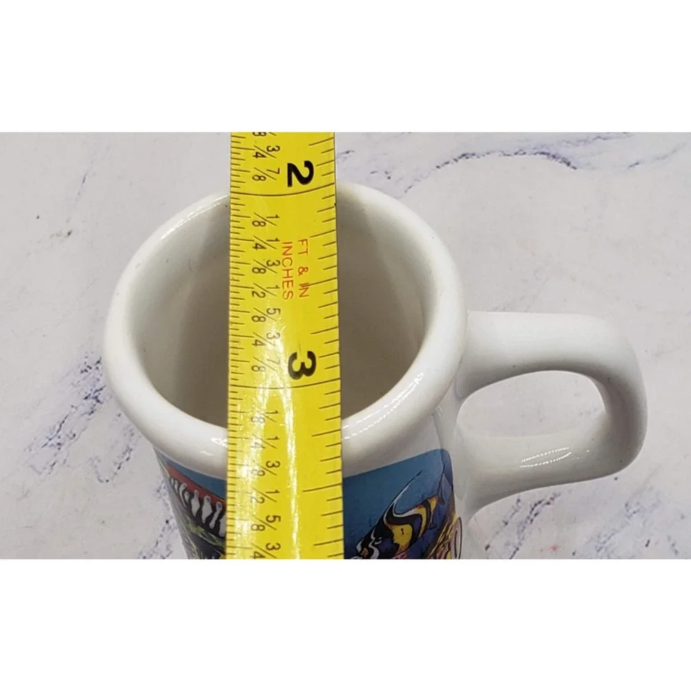Cozumel Mexico Souvenir Miniature White Ocean Fish Ceramic Toothpick Holder Mug